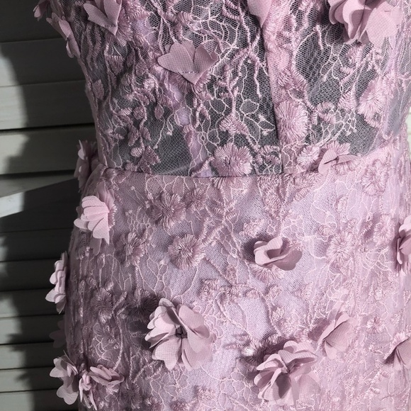 BCBG Max Azria Poppy Gown Pink Lilac Floral Lace Corset Size 6 - Picture 12 of 16